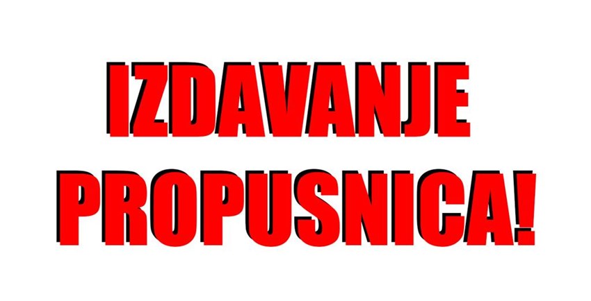 Stožer CZ moli građane da propusnice ishode putem elektronske aplikacije!